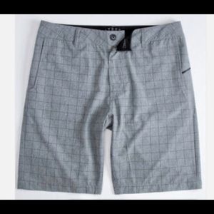NITROUS BLACK MAXWELL PLAID MENS HYBRID SHORTS